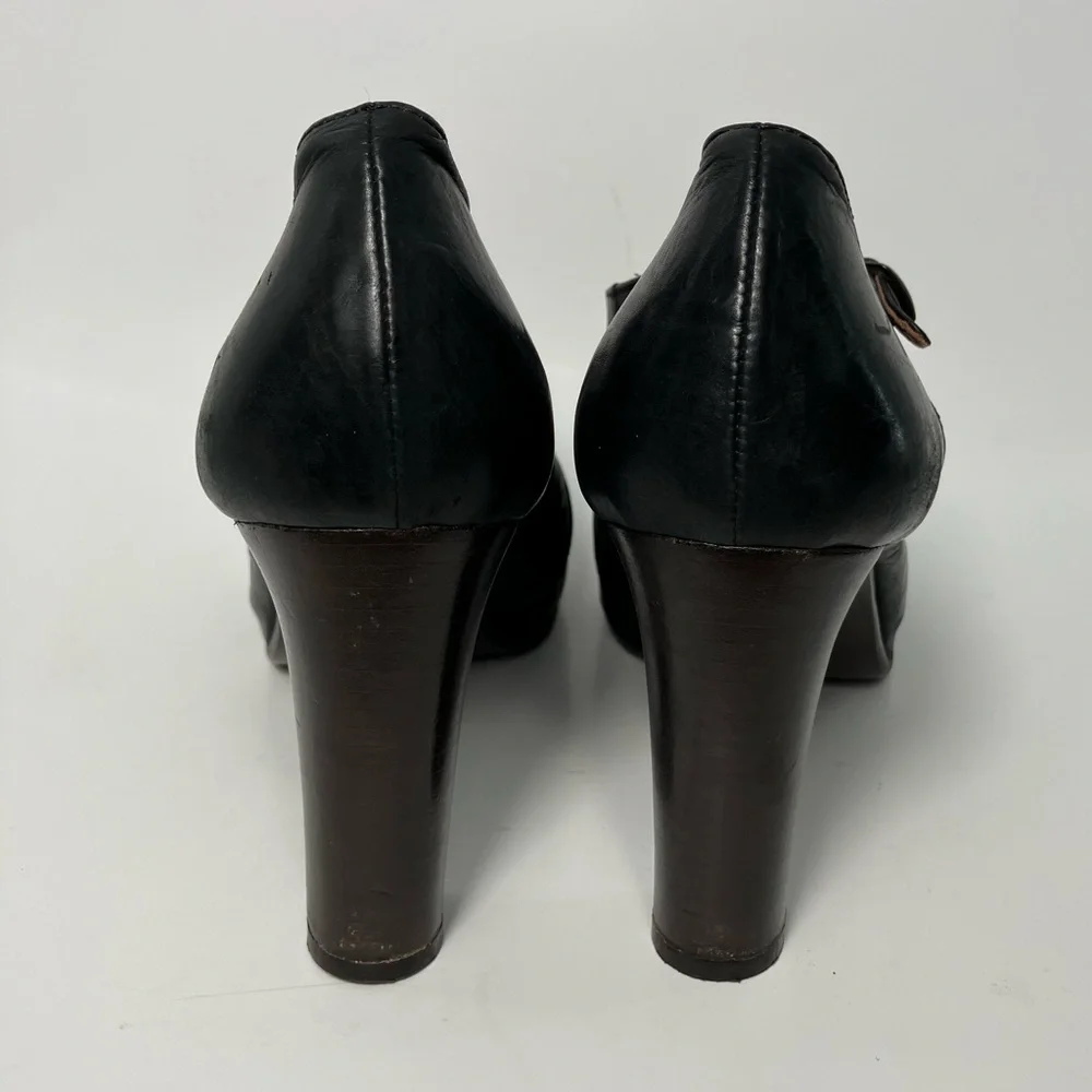 Michael Jolie designer Handcrafted Italian leather‎ shoes size 38 heel Mary Jane